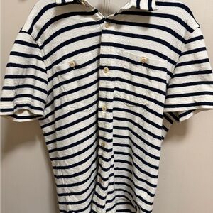 J. Crew Navy and White Striped Knit Shirt